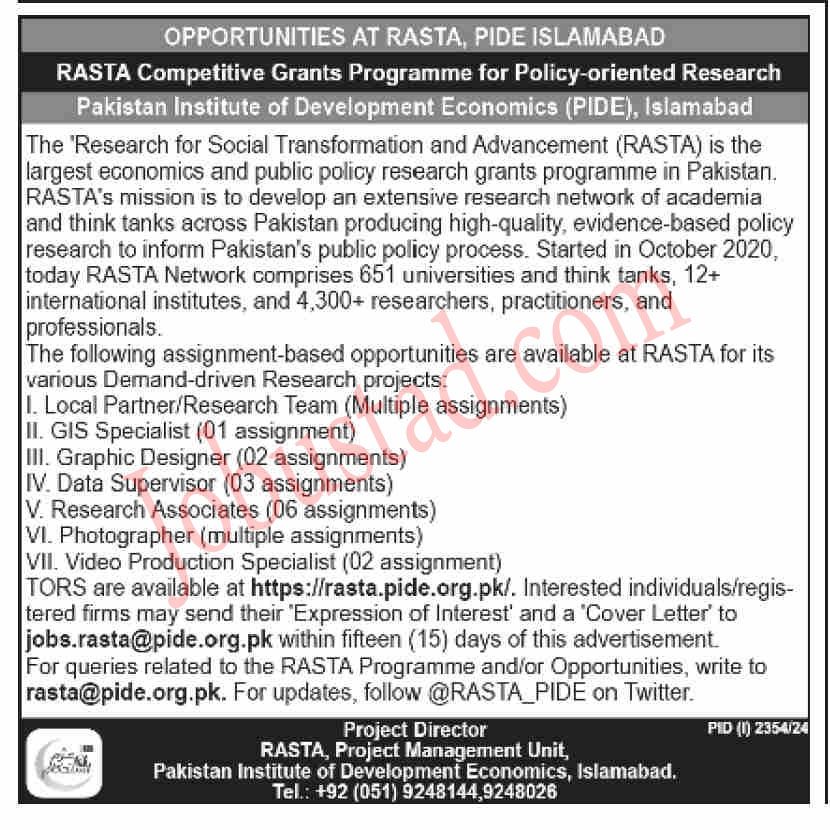  Pakistan-Institute-of-Development-Economics-PIDE-Jobs-in-Islamabad-October-