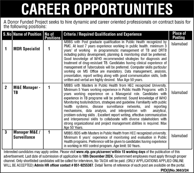 National TB Control Program Jobs